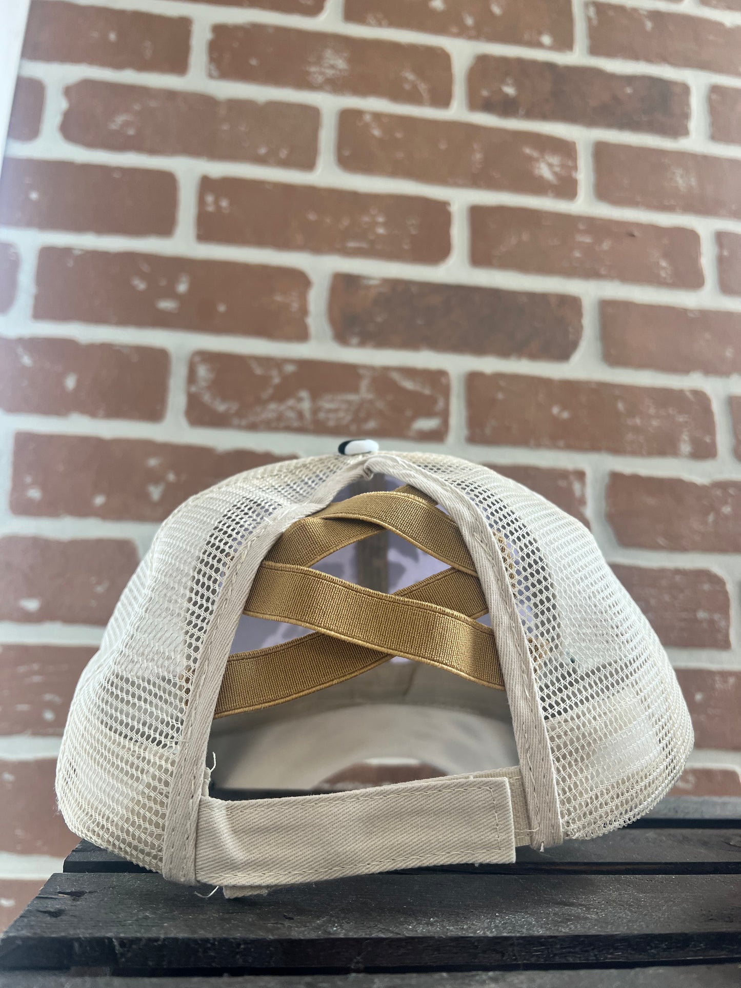 Messy Bun Hat Cow Print