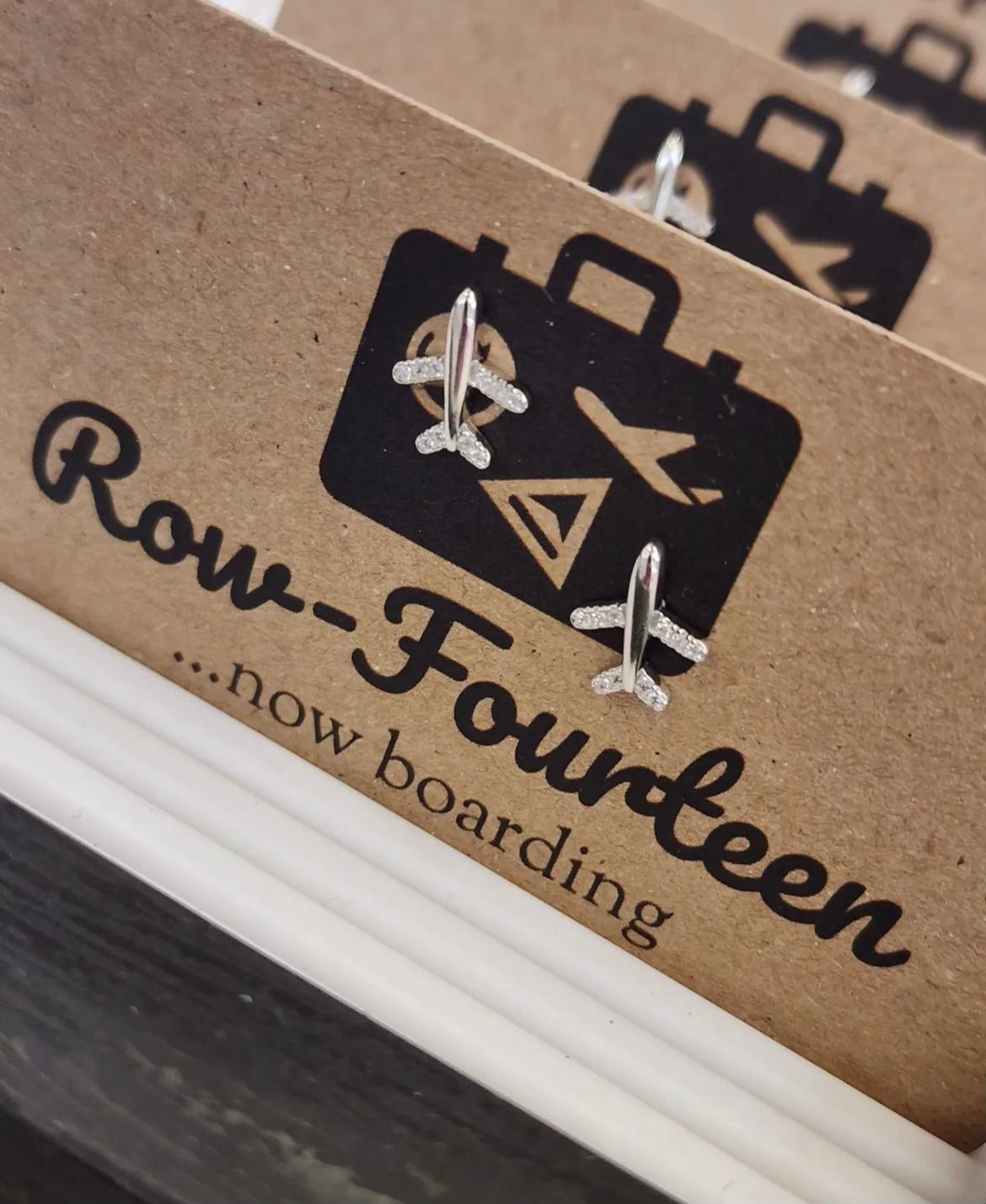 925 Zircon Airplane Earrings