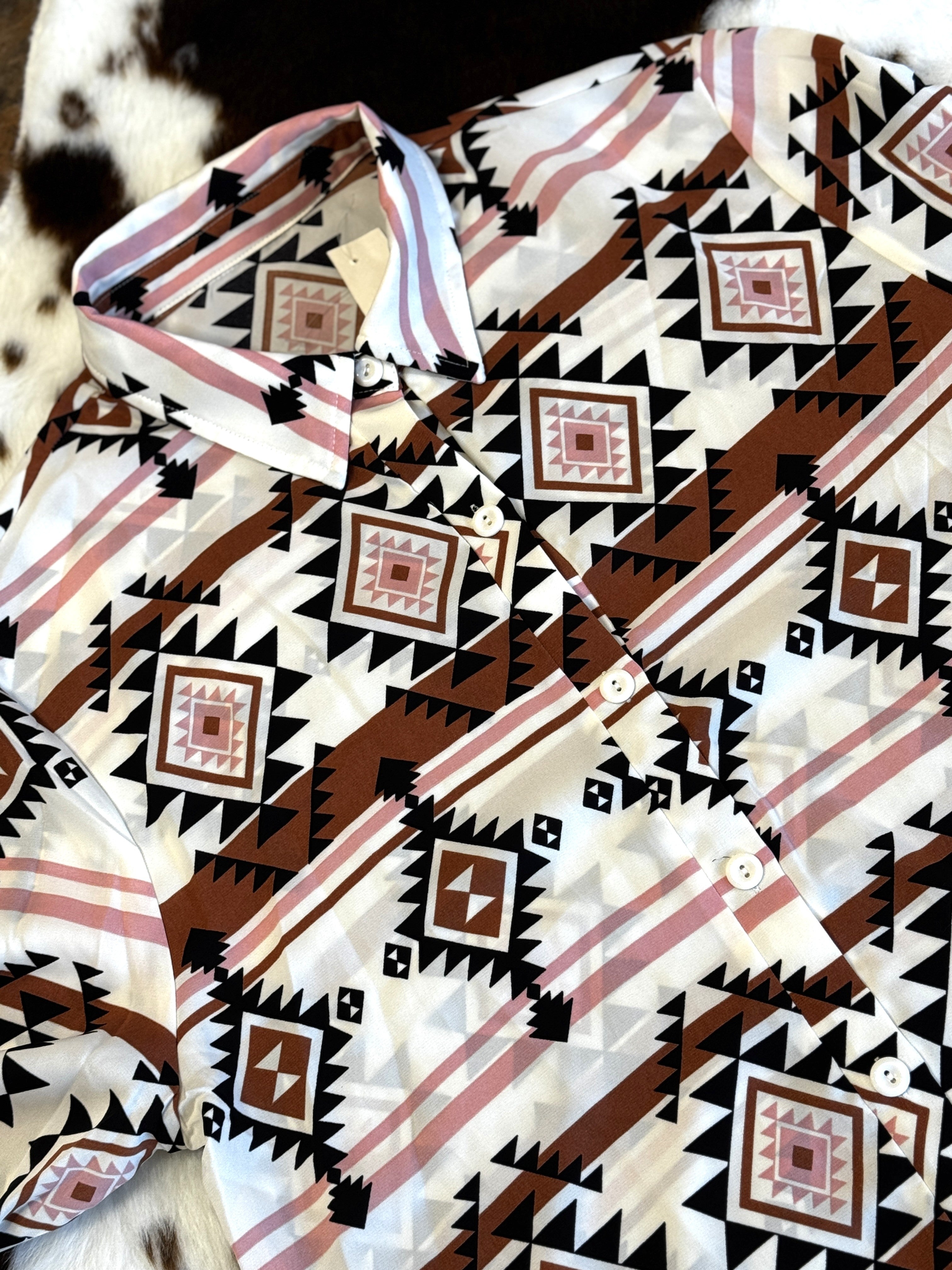 Aztec Button Up