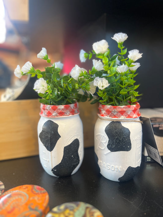 Cow Mason Jar Set