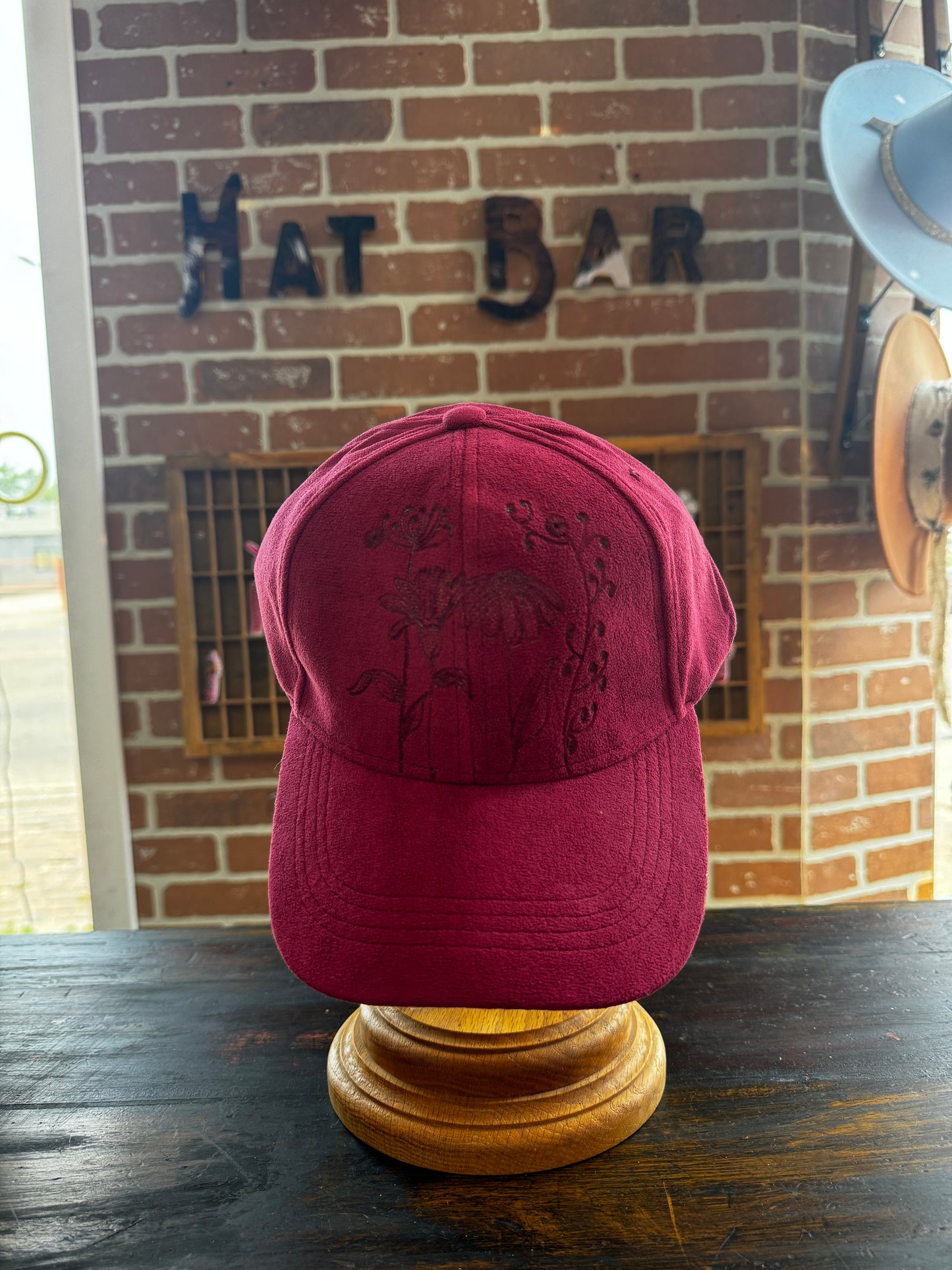 Dark Pink Burnt Baseball Cap