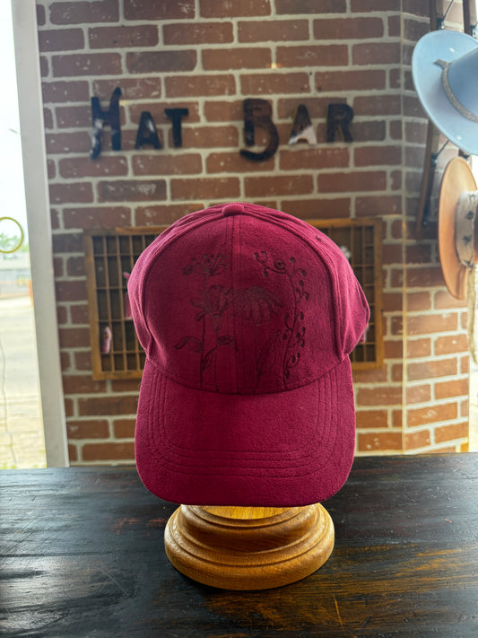 Dark Pink Burnt Baseball Cap