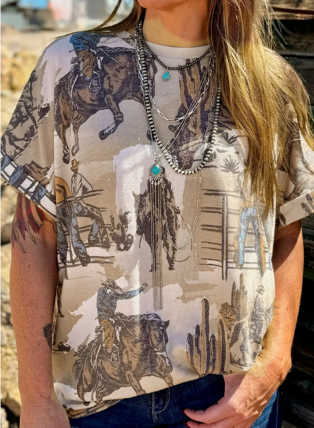 Cowboy Print Top