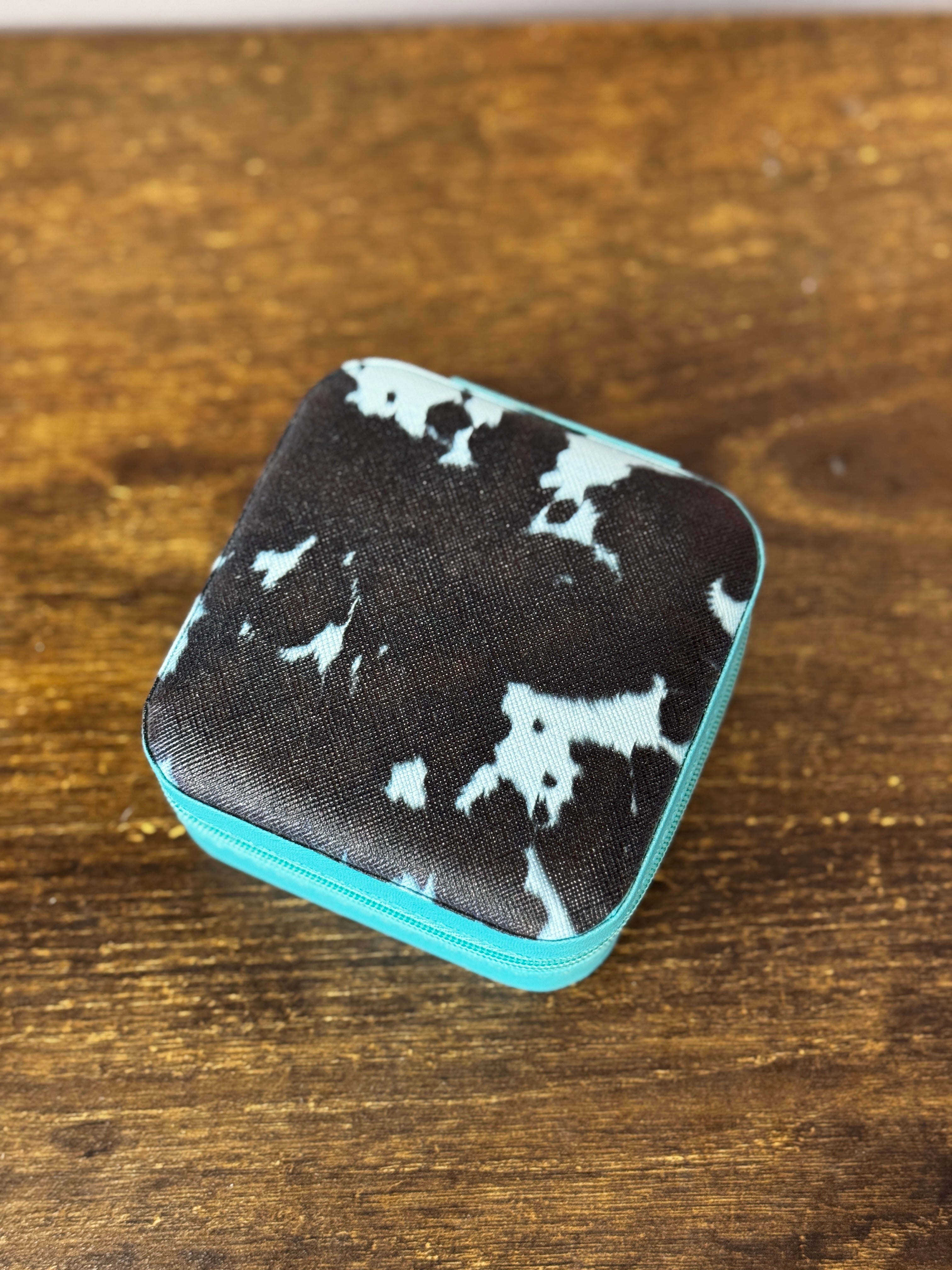 Cow Printed Travel Jewelry Box