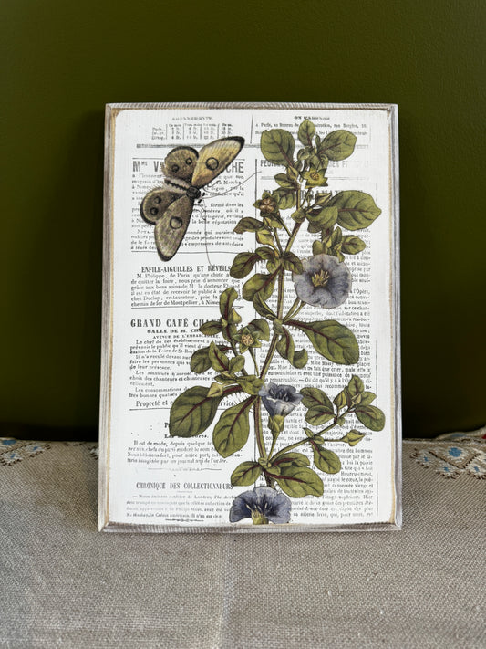 Floral Plaque Lilac with Butterfly