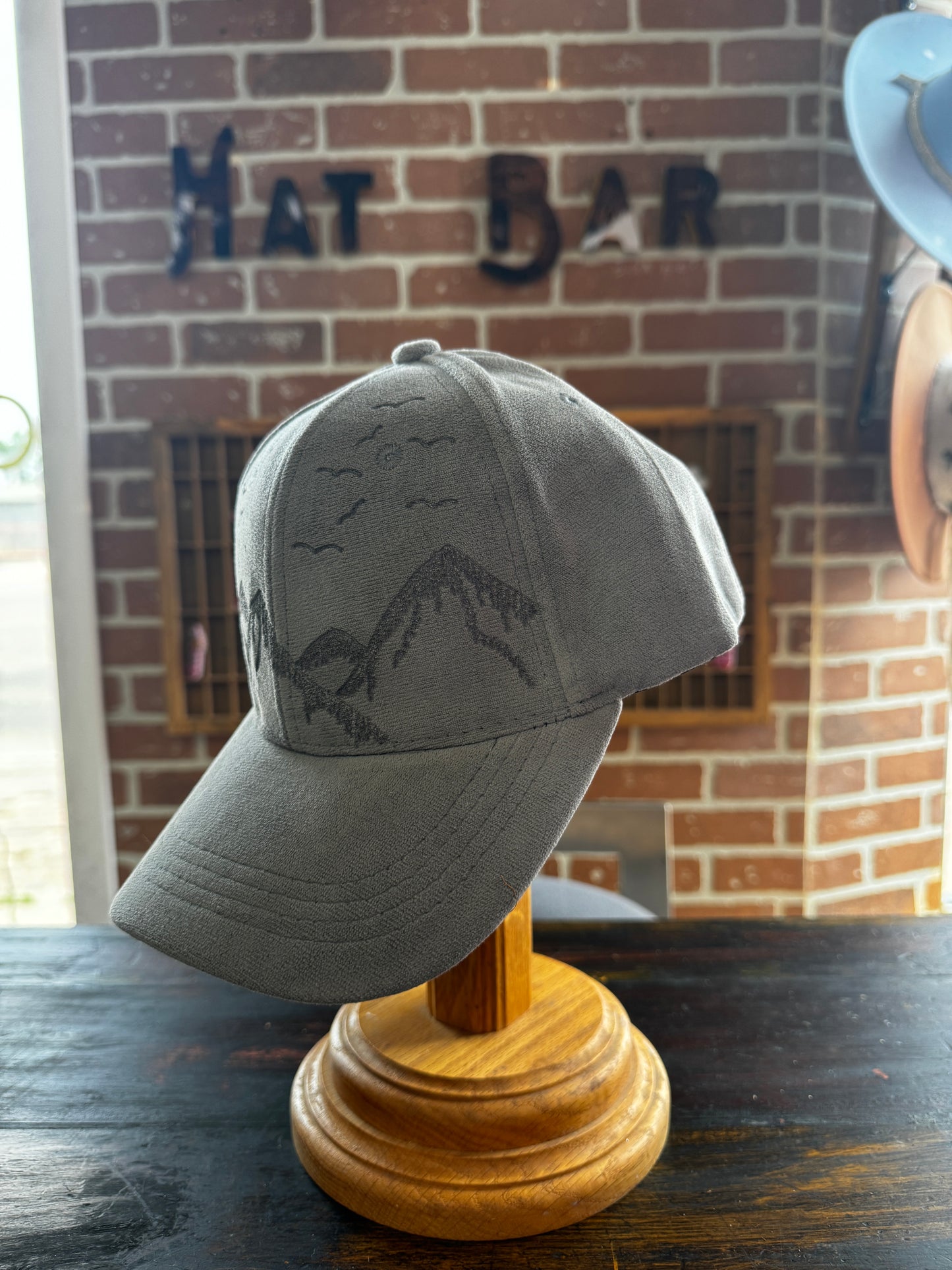 Grey Burnt Baseball Cap