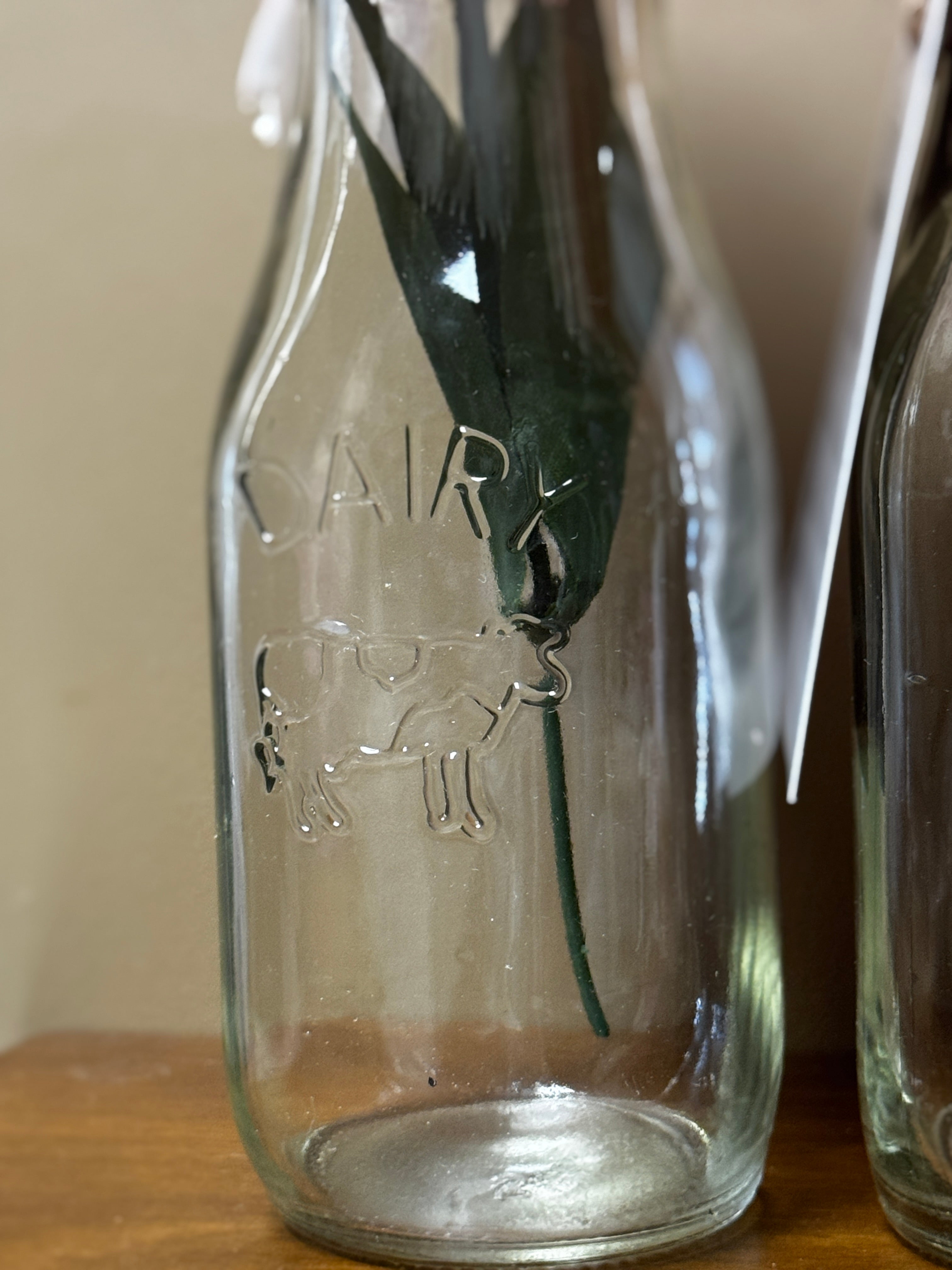 Milk Jars with Flowers