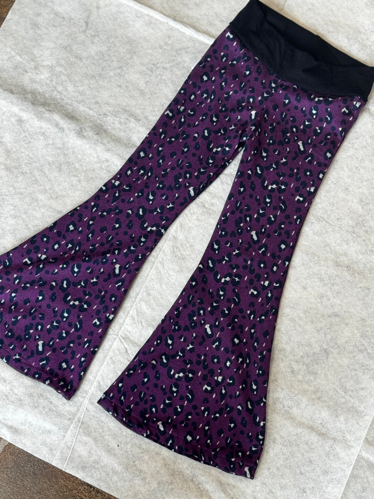 Purple Cheetah Bell Bottoms