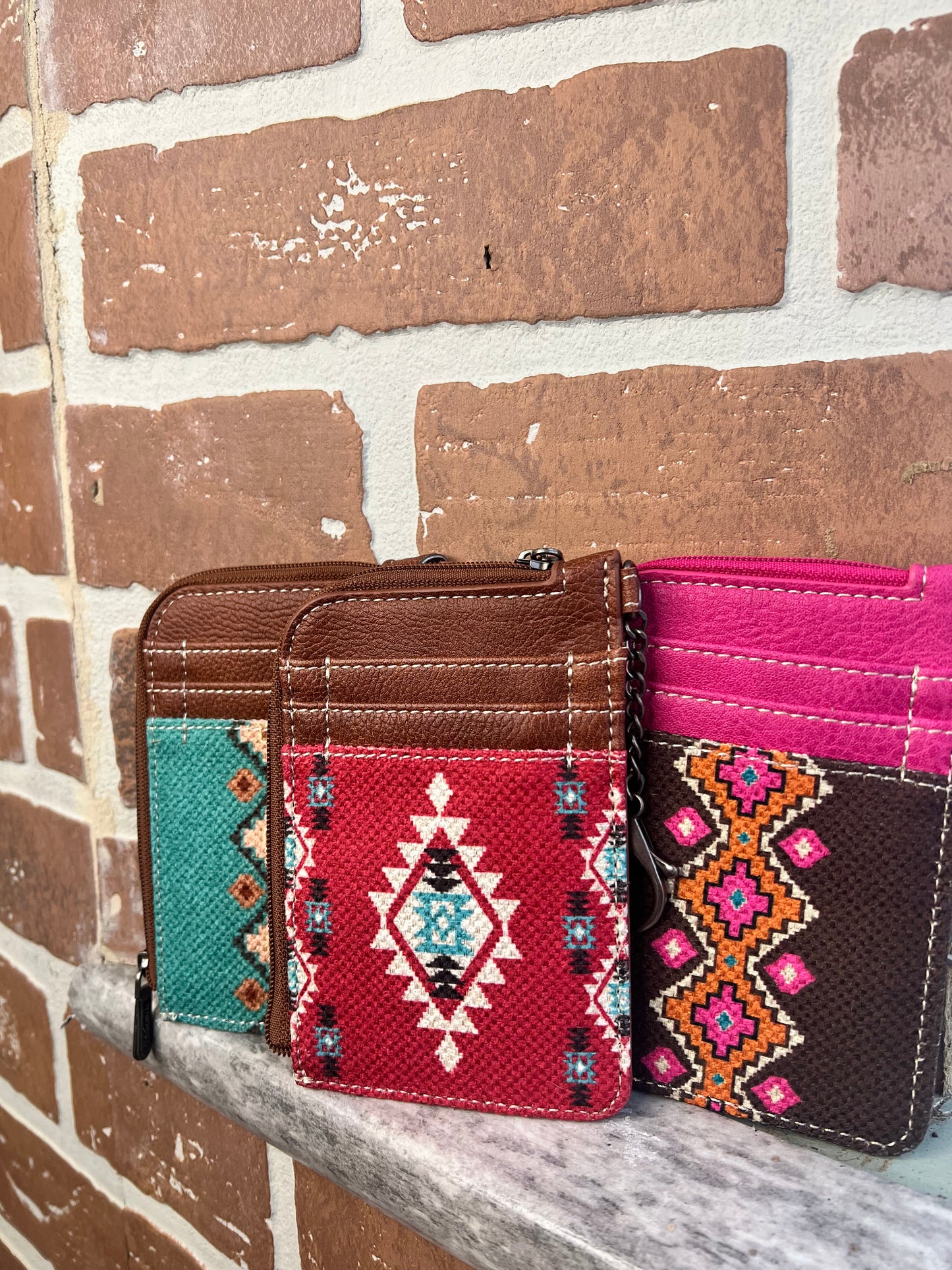 Wrangler Southwestern Small Zip Card Case