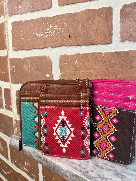 Wrangler Southwestern Small Zip Card Case
