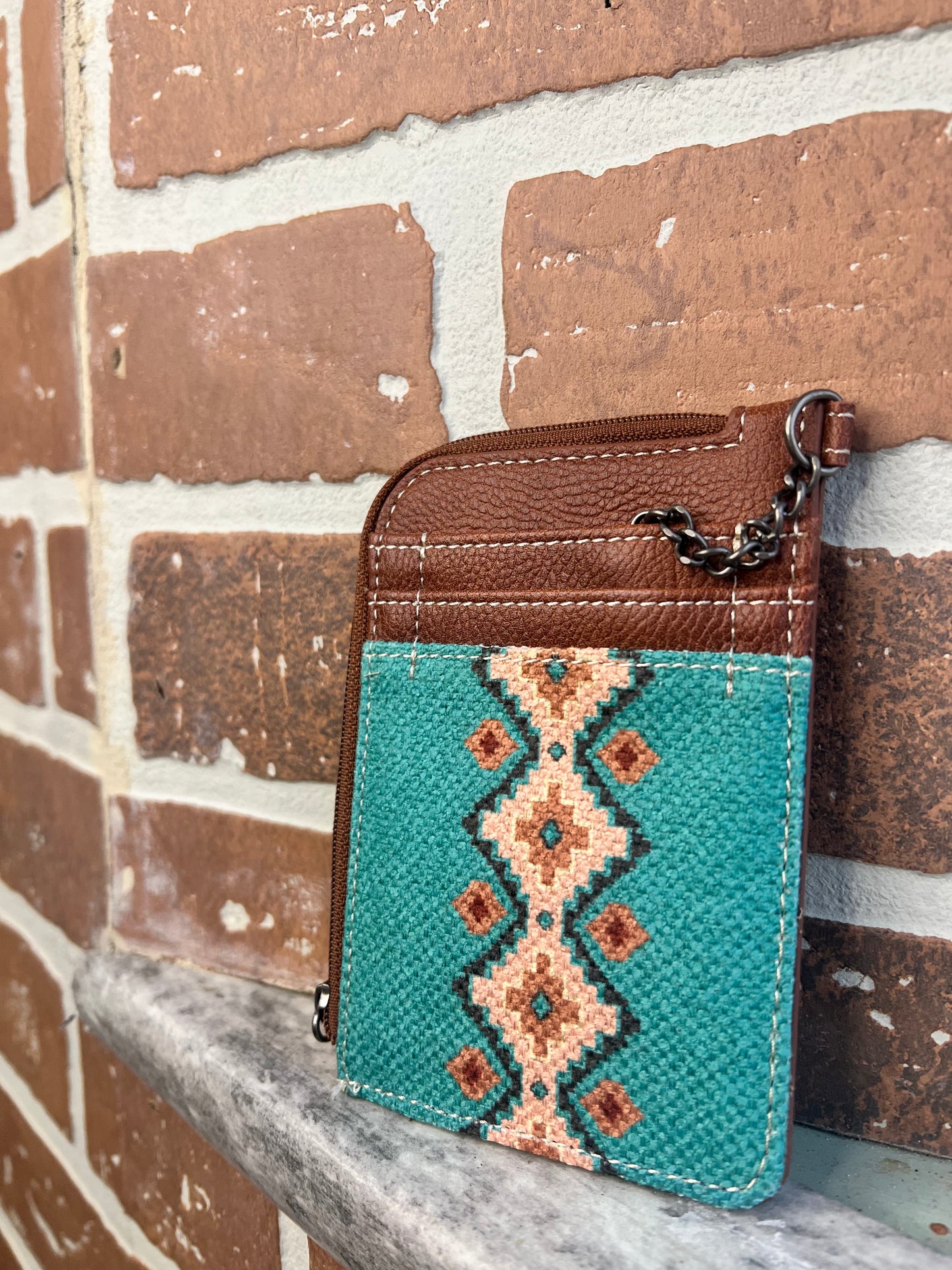 Wrangler Southwestern Small Zip Card Case