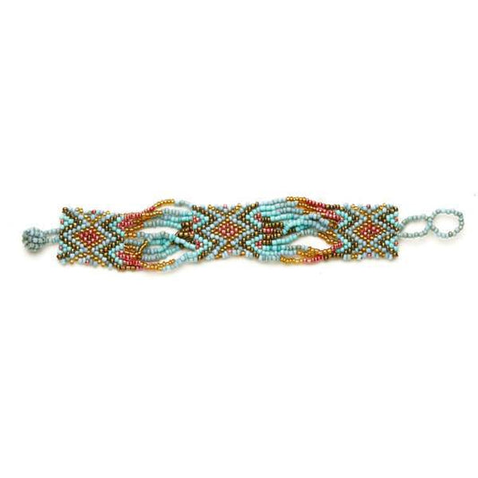 Aztec Narrow Beaded Wrap Cuff